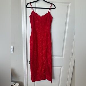 Vintage LA Glo Elegant Red Lace Dress